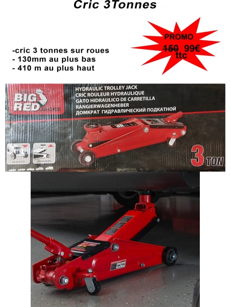 Cric 3 Tonnes sur roues (pas d'envois)